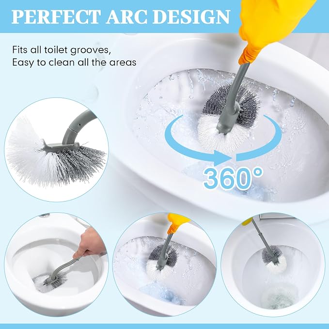 12 Pcs Curved Toilet Bowl Brush Bulk Bathroom Deep Cleaning Toilet Cleaner - Image 2
