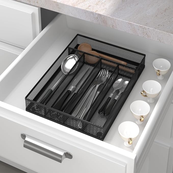 Silverware Organizer Metal Mesh, Small Drawer Organizer, Utensil Cutlery Tray - Image 7