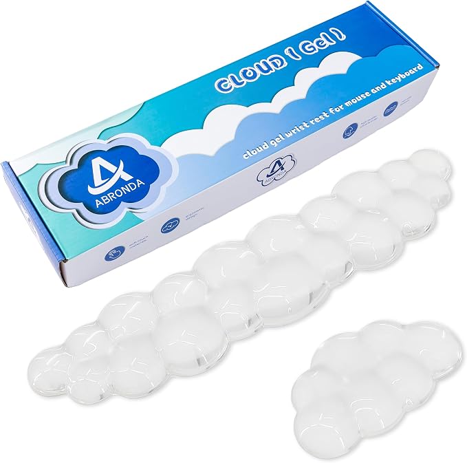 Gel Cloud Keyboard & Mouse Wrist Rest Set by ABRONDA