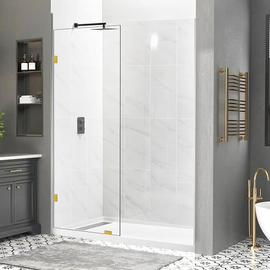 28" W x 78" H Frameless Shower Glass Panel, Single Fixed Shower Panel Screen by PHMUNY