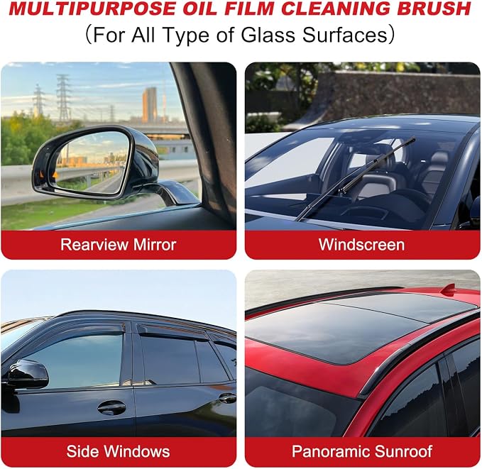 2Pack Automotive Oil Film Cleaning Brush, Cars Clear Vision Glass Cleaner - Image 4