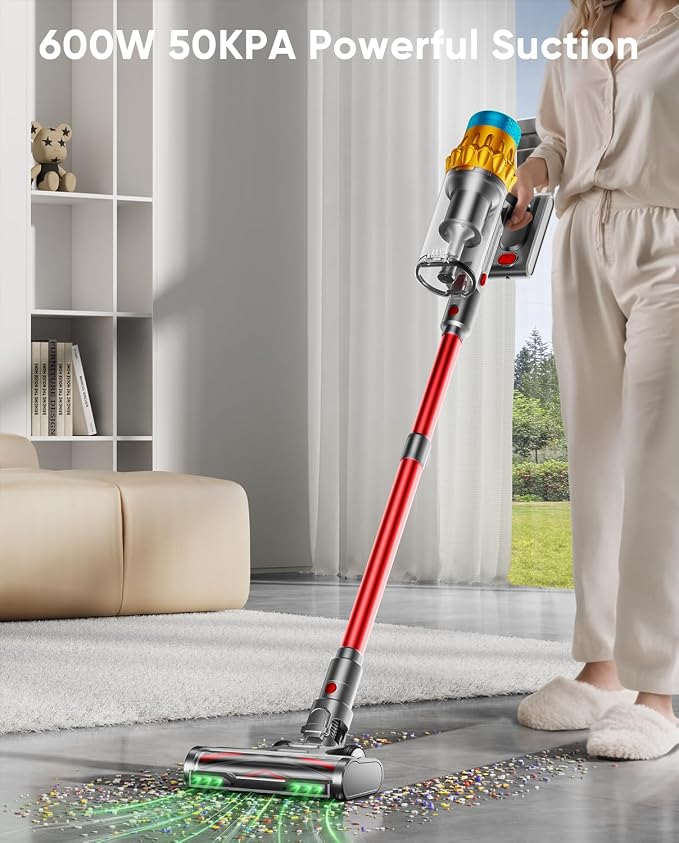 Cordless Vacuum Cleaner, 600W/50KPA, Max 70 Mins Runtime, Self-Standing Vacuum - Image 2