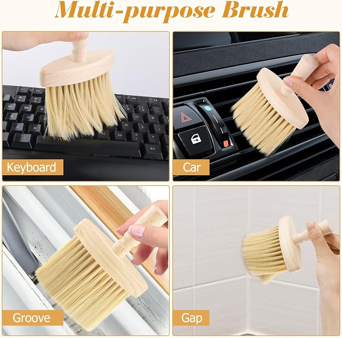 4pcs Wooden Window Groove Cleaning Brushs Soft Bristles Wood Handle Dust Brush - Image 4
