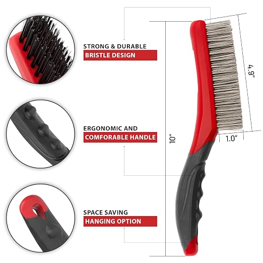 Wire Brush Set-Heavy Duty Stainless & Carbon Steel Bristles - Image 2