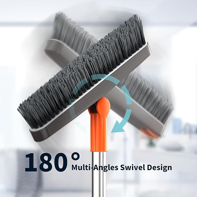 AIR U+ Grout Brush with Long Handle 180° Swivel Scrub Brush with Tweezers to - Image 4