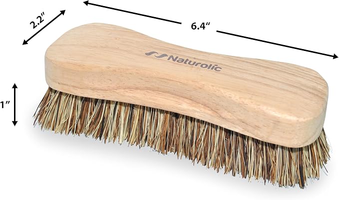 All-Natural Wooden Scrub Brush | Wooden Handle | Palmyra Bristle Brush - Image 2