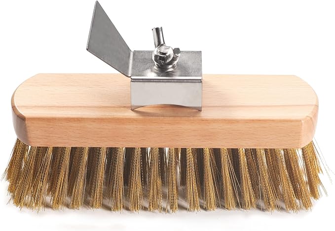 Pizza Oven Brush 7 Inch Brass Bristles Replacement Brush Head and Scraper by SHANGPEIXUAN