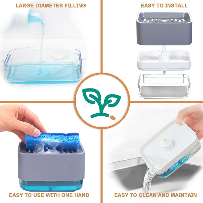 Dish Soap Dispenser with Sponge Holder - Image 6