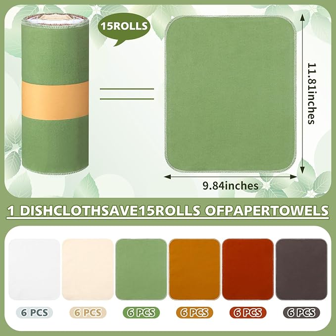 36 Pack Reusable Cleaning Cloths Washable Cotton Kitchen Dish Towels - Image 2