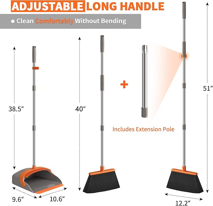Upgraded Broom and Dustpan Set, Indoor & Outdoor Cleaning - Image 2