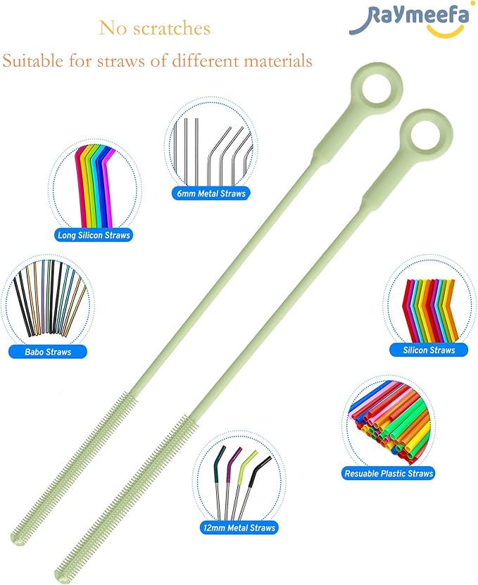 Extra Long Straw Cleaner Brush, Reusable and Soft Silicone Straw Cleaning Brush - Image 5