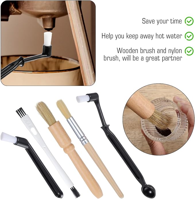 5 Pcs Coffee Grinder Brush Group Head Brush Brushes Kit Nylon Machine Cleaning - Image 6