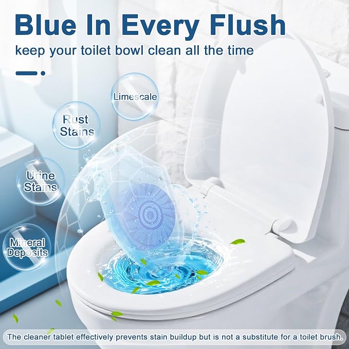 Toilet Bowl Cleaner Tablets Blue Toilet Tank Cleaners, Septic-Safe Hard Water - Image 3