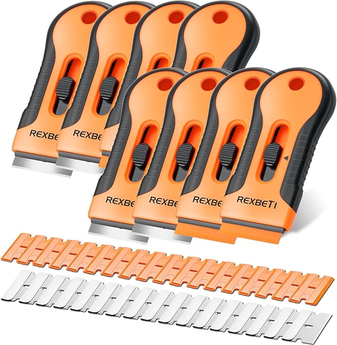 REXBETI Razor Blade Scraper Tool, 8 Pack Razor Scraper Set by REXBETI