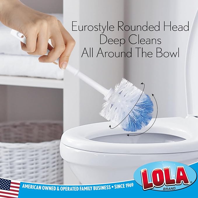 LOLA Classic Toilet Brush, 2 Pack, Durable Fiber Stiff Bristles, Compact Size - Image 2