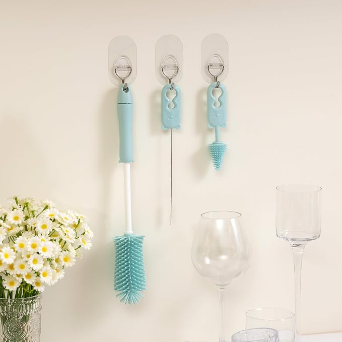 Chemimoso Silicone Bottle Cleaning Brush, 13.4in Long Handle Water Cup Bottles - Image 4