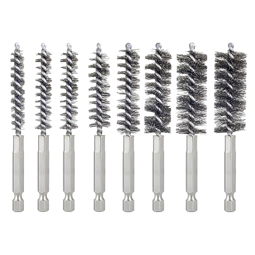 Bore Brush for Drill – 8pcs Stainless Steel Wire Tube Brush in Different Sizes by Unknown
