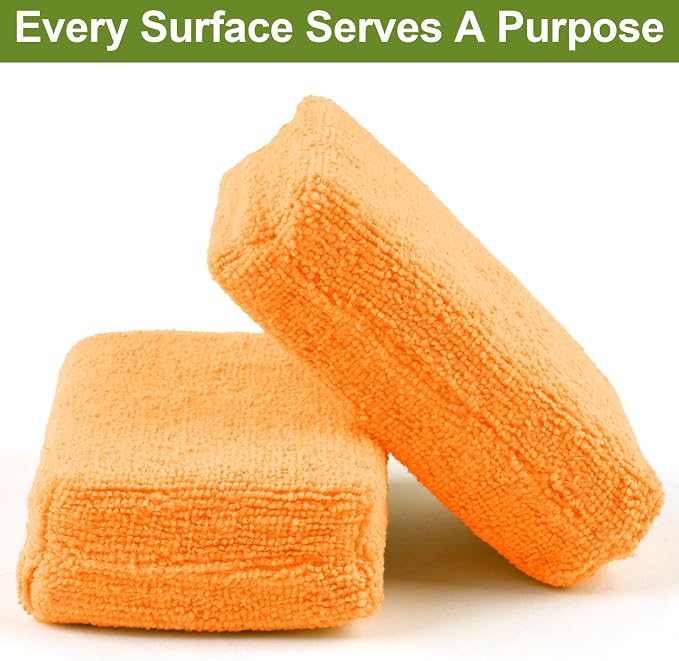 8 PCS Microfiber Applicator Pad, 4.7"x3.1" Scratch-Free Foam Buffing Scrub Pads - Image 4