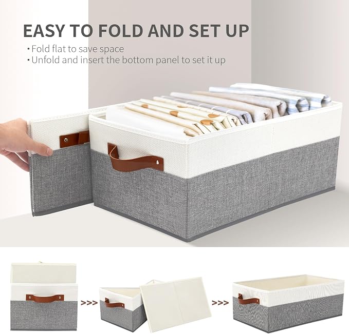 3 Pack Large Capacity Storage Bins Closet Organizer - Image 7