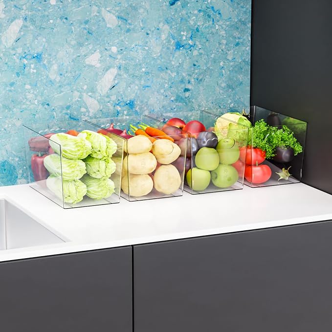 6 Pack Plastic Clear Bins for Organizing- - Image 8