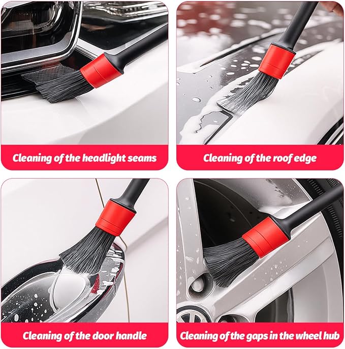 5PCS Car Detailing Brush Set, Ultra Soft Bristle No Scratch Vehicle Air Vent - Image 5