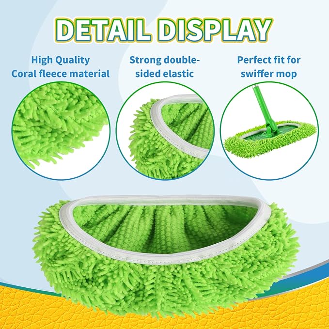 Reusable 100% Coral Fleece Mop Pads Compatible - Image 2