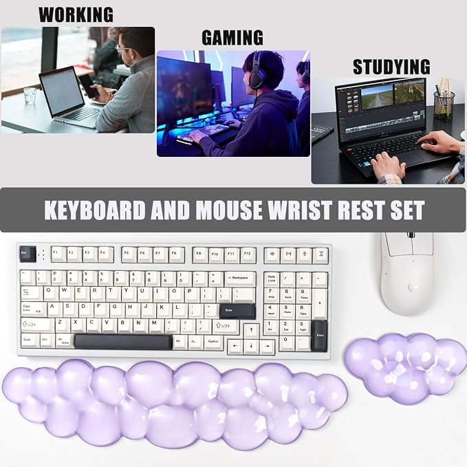 Purple Cloud Wrist Rest Set, Gel Wrist Rest - Image 5