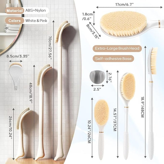 New Foot Brush & Back Scrubber Set 2PCS, 10.2''- 27.5'' Adjustable Foot Scrubber - Image 2