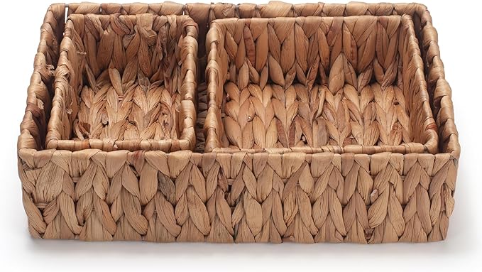 Water Hyacinth Rectangular Storage Basket - Image 6