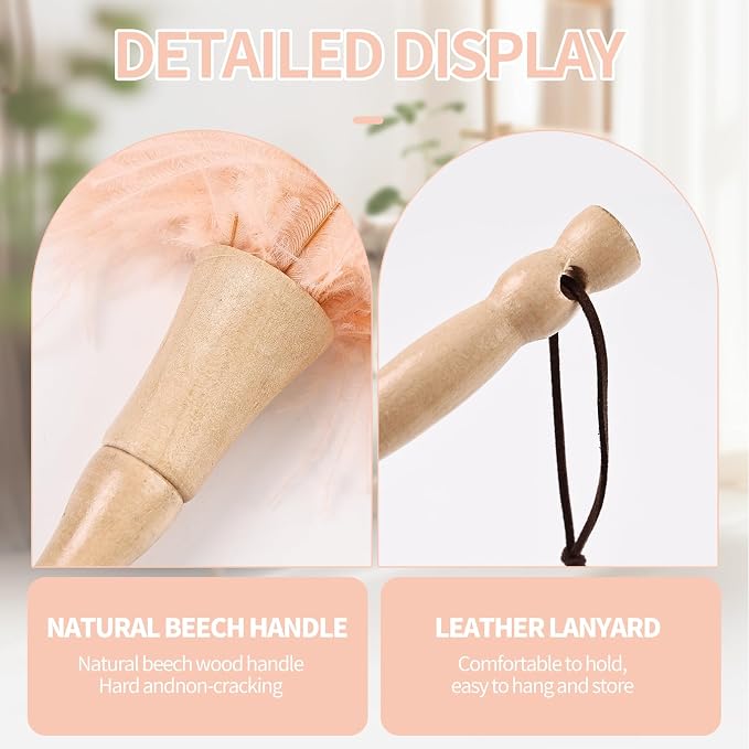 Ostrich Feather Duster 12 Inch Handheld Duster Supplies, Wooden Handle Feather - Image 4