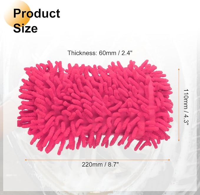 HARFINGTON Car Wash Sponge 8.7" x 4.3" Chenille Microfiber Mitt Scratch-Free - Image 2