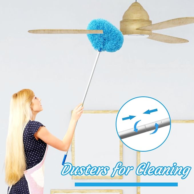 Ceiling Fan Cleaner Duster, Reusable Microfiber Ceiling Fan Blade Cleaner Duster - Image 4