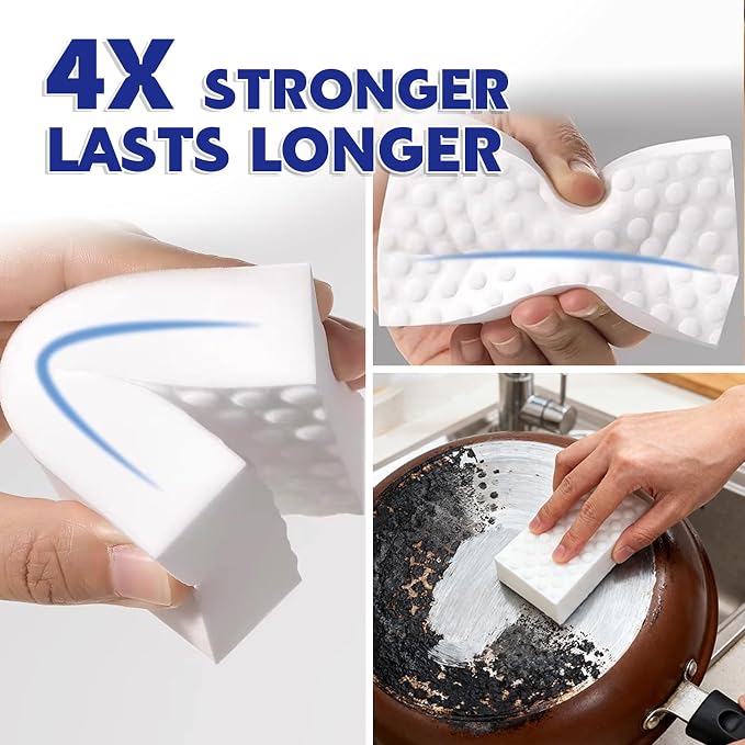 30 Pack 4X Density Magic Melamine Sponge Eraser, GRS Certified Cleaning Sponge - Image 3