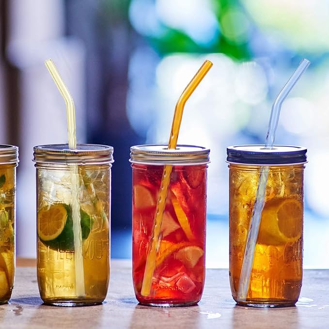 6-Pack Reusable Glass Straws Set, Cute Colorful Straws - Image 5