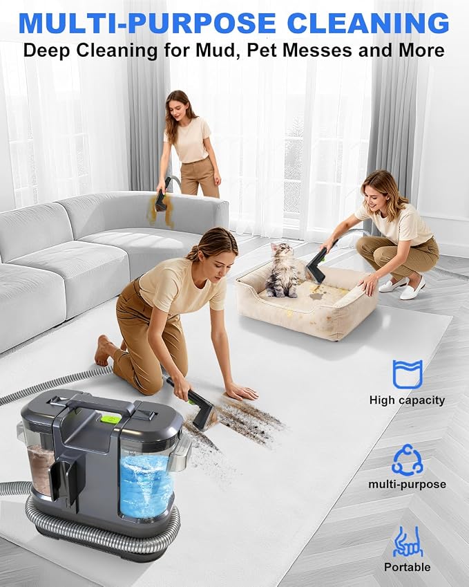 Portable Carpet Cleaner Machine, Carpet & Upholstery Cleaner Machine, 15KPA - Image 8