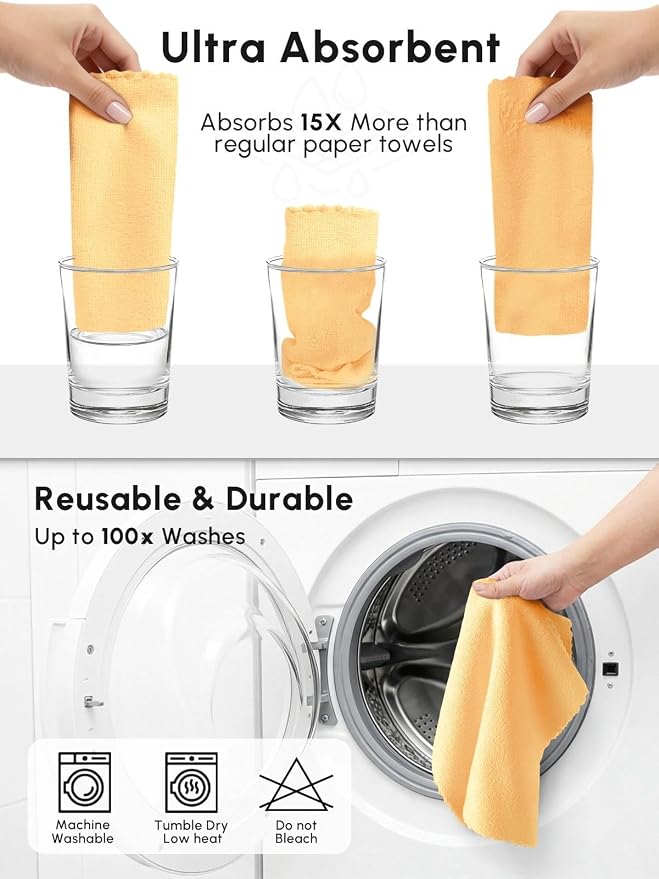 Microfiber Cleaning Cloths Roll, 75 Pack Tear Away Microfiber Towels Roll - Image 7