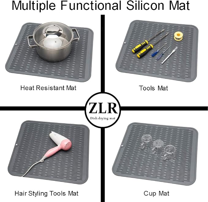ZLR 2 Pcs Silicone Dish Drying Mats - Image 5