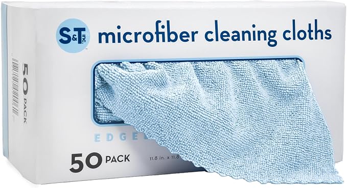 S&T INC. 50 Pack Microfiber Cleaning Cloth by STINC