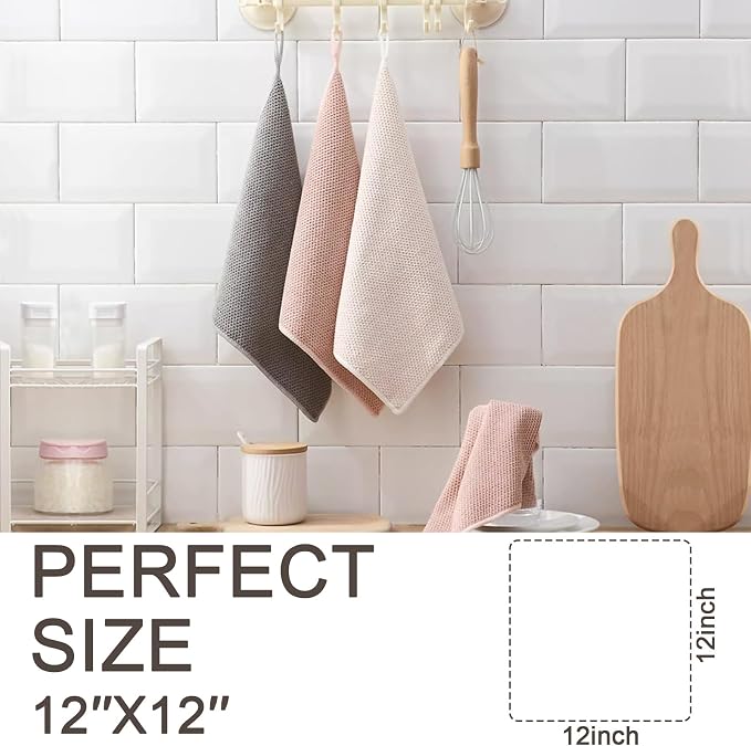 K&janet6am Dish Cloths for Washing Dishes, 6 Pack Kitchen Dish Towels, Super - Image 3