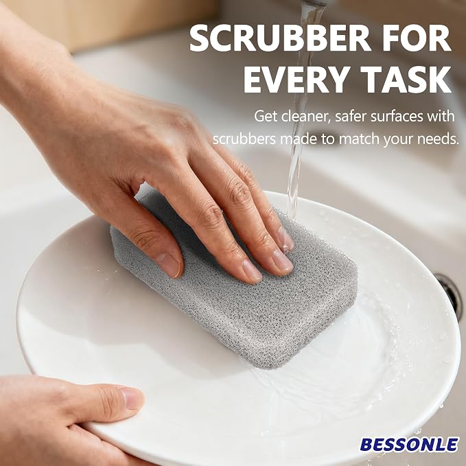 8 Pack Silicone Scrubbing Sponges, Heavy-Duty, Non-Scratch Kitchen Sponges - Image 4