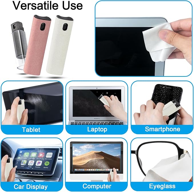 walrfid 3Pcs Car Screen Cleaner, Computer Screen Cleaner Spray and Wipe - Image 3