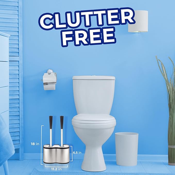 UMIEN 2 Pack Toilet Brush and Plunger Set 18-in - Image 2
