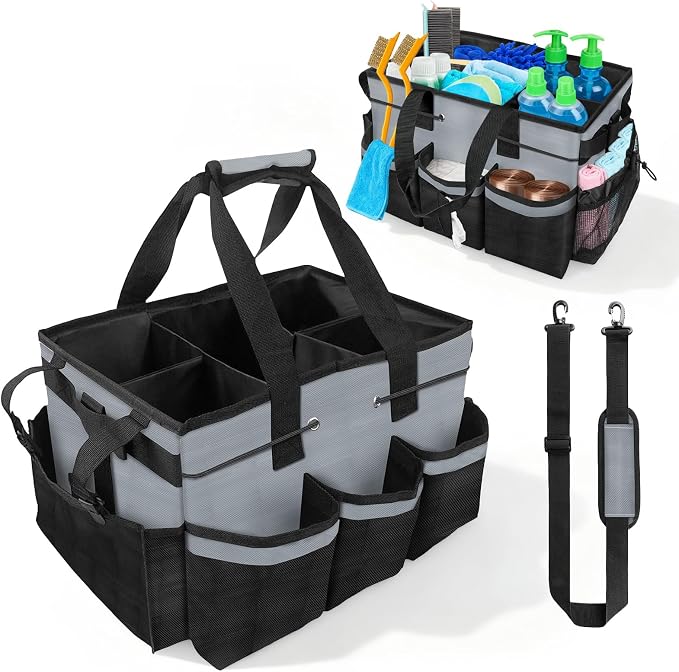 Large Cleaning Caddy Bag 15" x 10½" x 9" Heavy-Duty Organizer Tote by ALSLEA