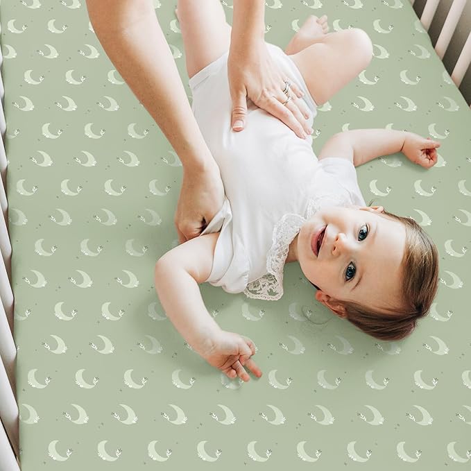KeaBabies 2-Pack Baby Crib Sheets for Boys, Girls - 52x28 Viscose Derived from Bamboo Toddler Bed Sheets Neutral, Fitted Crib Mattress Cover for Standard Baby Bedding, Soft & Cozy (Lunaris)