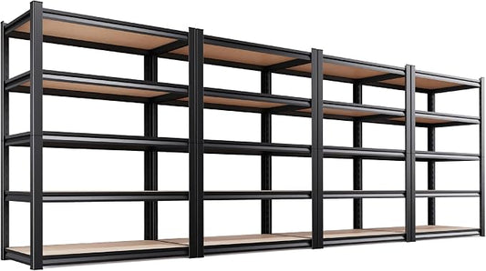 Set of 4 46" W Garage Shelving-2050 lbs 5 Tier Storage Shelves, Adjustable by Unknown