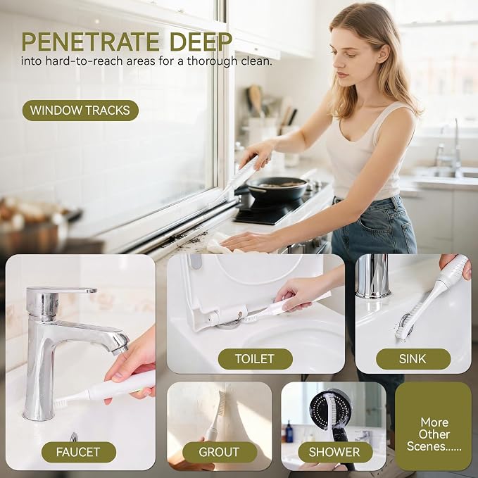 Electric Crevice Cleaning Brush, IPX7 Waterproof Electric Grout Scrub Brush - Image 3