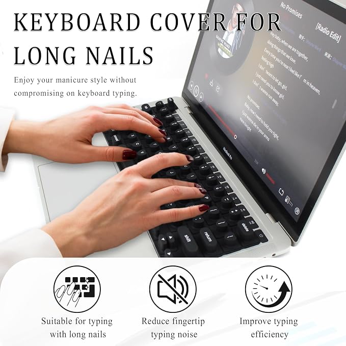 Keyboard Cover for Long Nails, Acrylic Gel Nails - Image 3