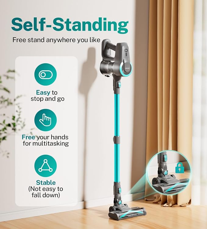 DEVOAC Cordless Vacuum Cleaner, Ultra-Lightweight Stick Vacuum, 2200mAh Battery - Image 6