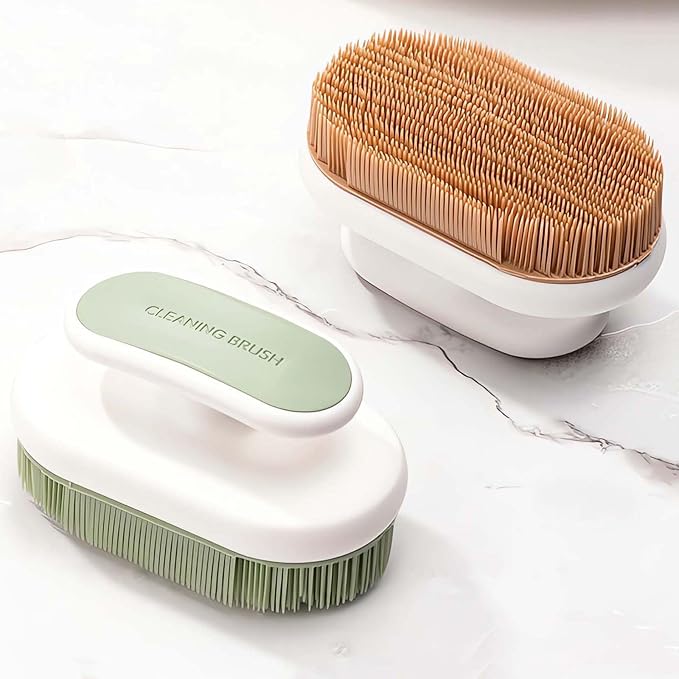 2Pcs Soft Bristle Cleaning Brush Silicone Laundry Stain Brushes Small Household by Selaurel