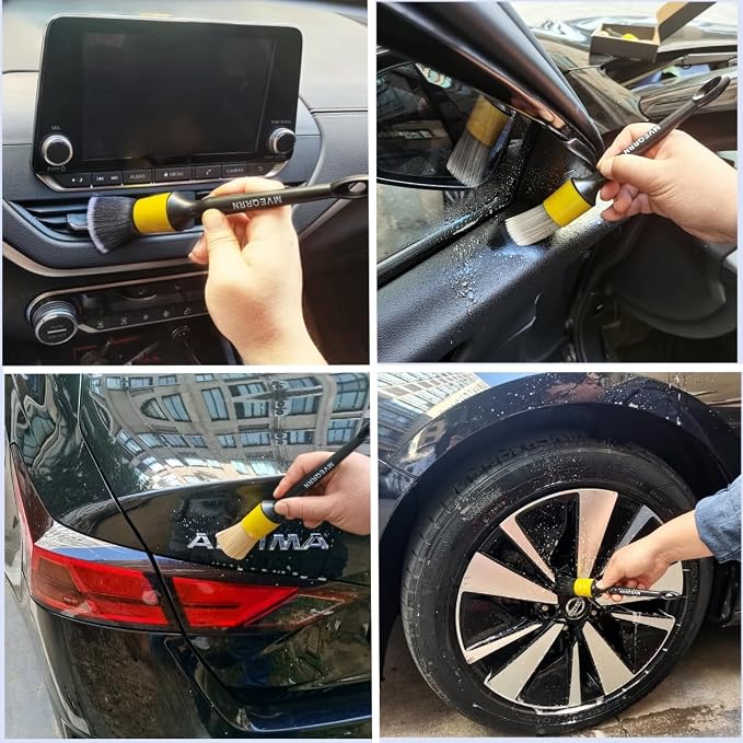 4pcs Car Detailing Brush Set, Boars Hair, Ultra Soft, No Scratch, Interior & - Image 4